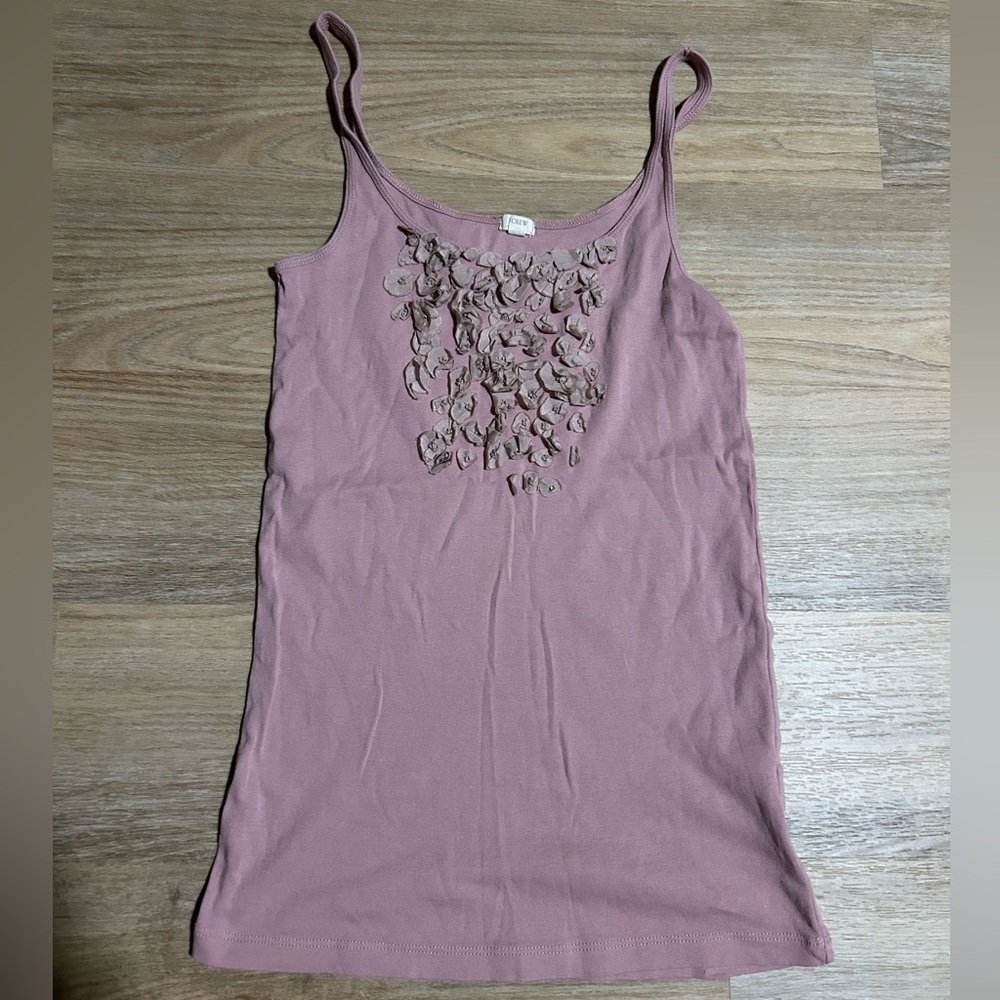 J. Crew Mauve Camisole with Floral Details